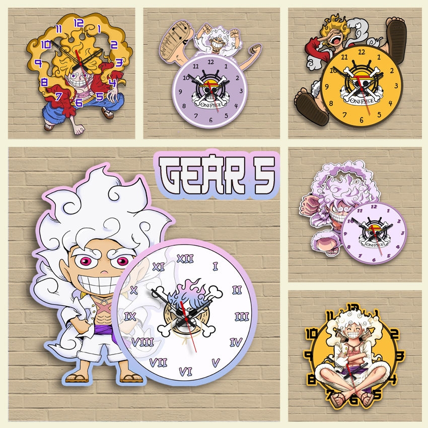 BERU Myu - One Piece Gear 5 Luffy D Monkey Manga Anime Thousand Sunny Going Marry Wall Clock