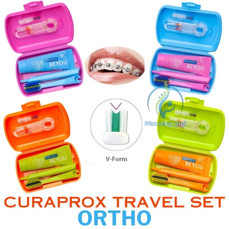 Curaprox ORTHO Travel Travel Stirrup ชุดแปรงสีฟัน (ORTHO Travel Set)