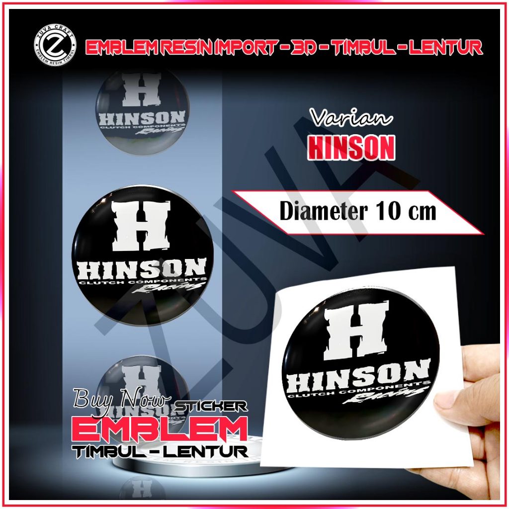HINSON สติ๊กเกอร์มอเตอร์ไซค์ 3D, RANISED HINSON โลโก้ EMBLEM