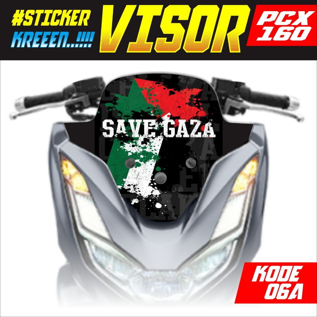 Honda PCX 160 Palestine Variation สติ๊กเกอร์ติดกระจกหน้ารถ PCX 160 Palestine GAZA Visor