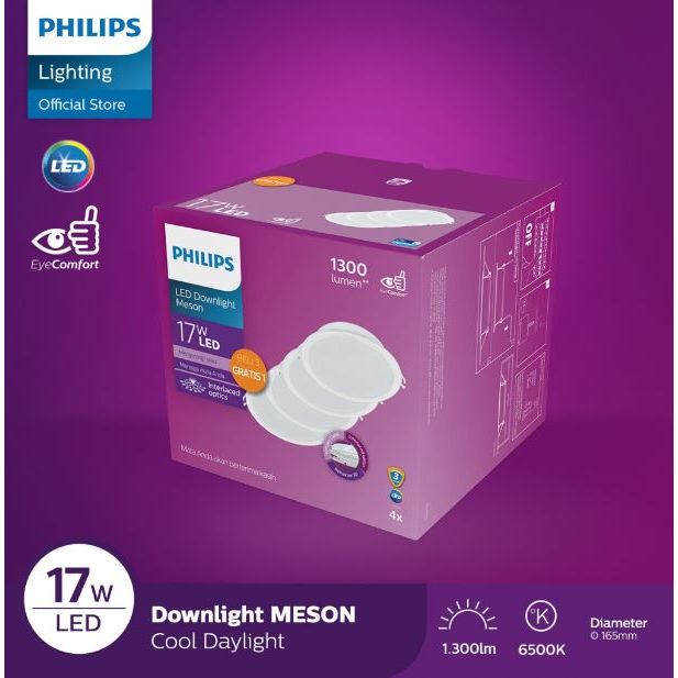 Multipack LED Downlight 59466 Meson 17W ซื้อ 3 แถม 1 (4 ชิ้น)