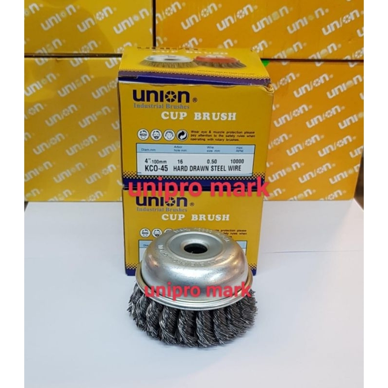 ถ้วยแปรง TWIST KNOT KCO-45/KCO45 ARBOR HOLE 5/8 STEEL BRAID 100 MM-4 IN