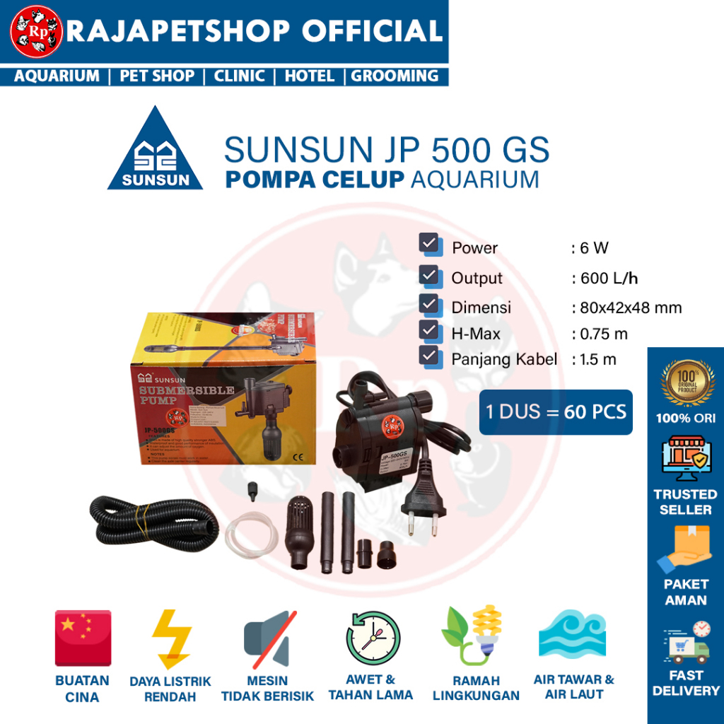 (ปั๊มน้ํา) SUNSUN JP 500/700/1100 GS AQUARIUM SUBMERSIBLE WATER PUMP