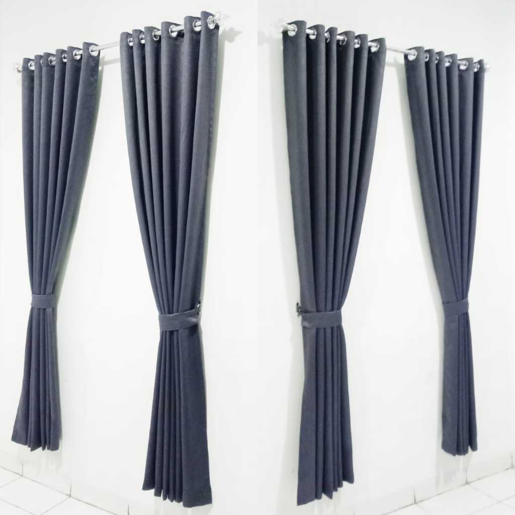 BLACKOUT CURTAINS PLAIN WINDOW CURTAINS DARK GREY CURTAINS