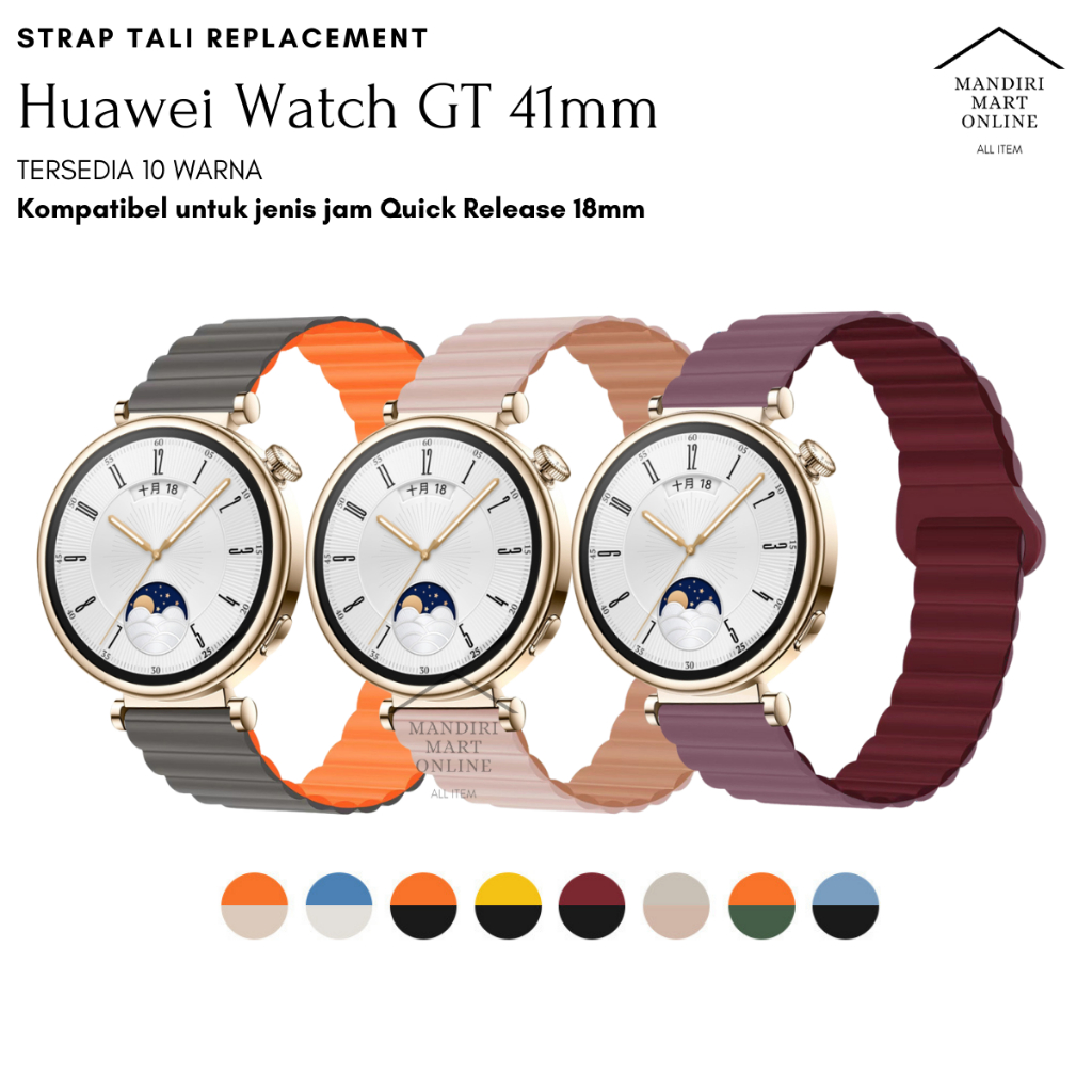 Huawei Watch GT 4 41mm Double Color Magnetic Buckle Strap / Smartwatch Strap Quick Release 18mm