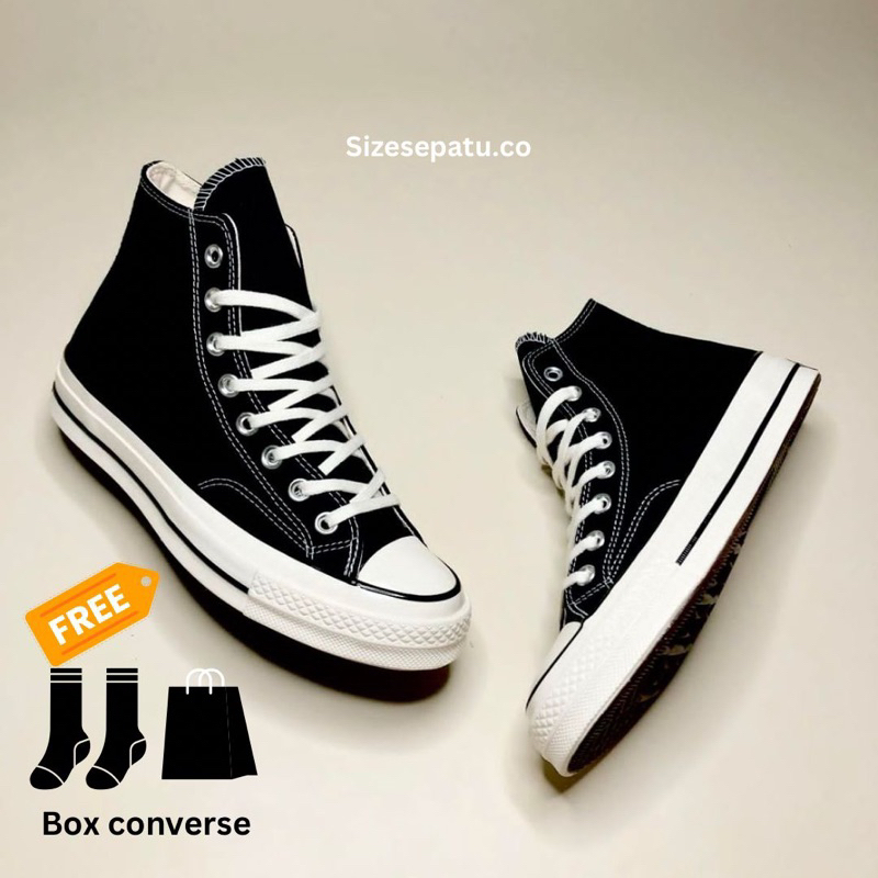 Converse 70s hi black white egret