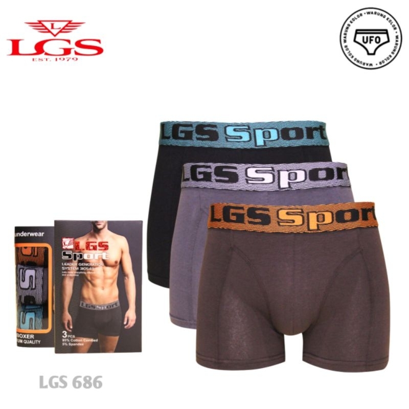 LGS Sport กางเกงบ็อกเซอร์ผู้ชาย LEBX 686 เนื้อหา 3 ชิ้น