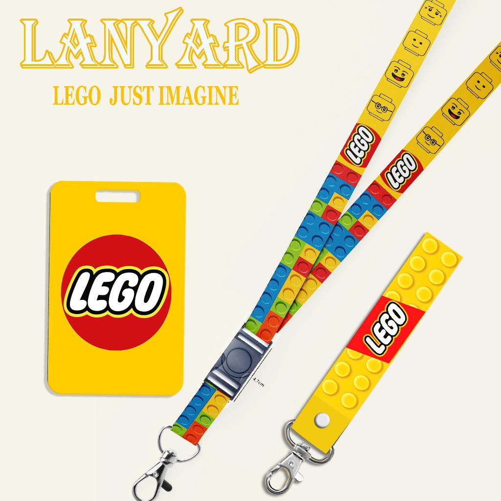 GANTUNGAN STRAP LANYARD Card HOLDER Lego Just Imagine พวงกุญแจ โทรศัพท์มือถือ บัตรประจําตัว