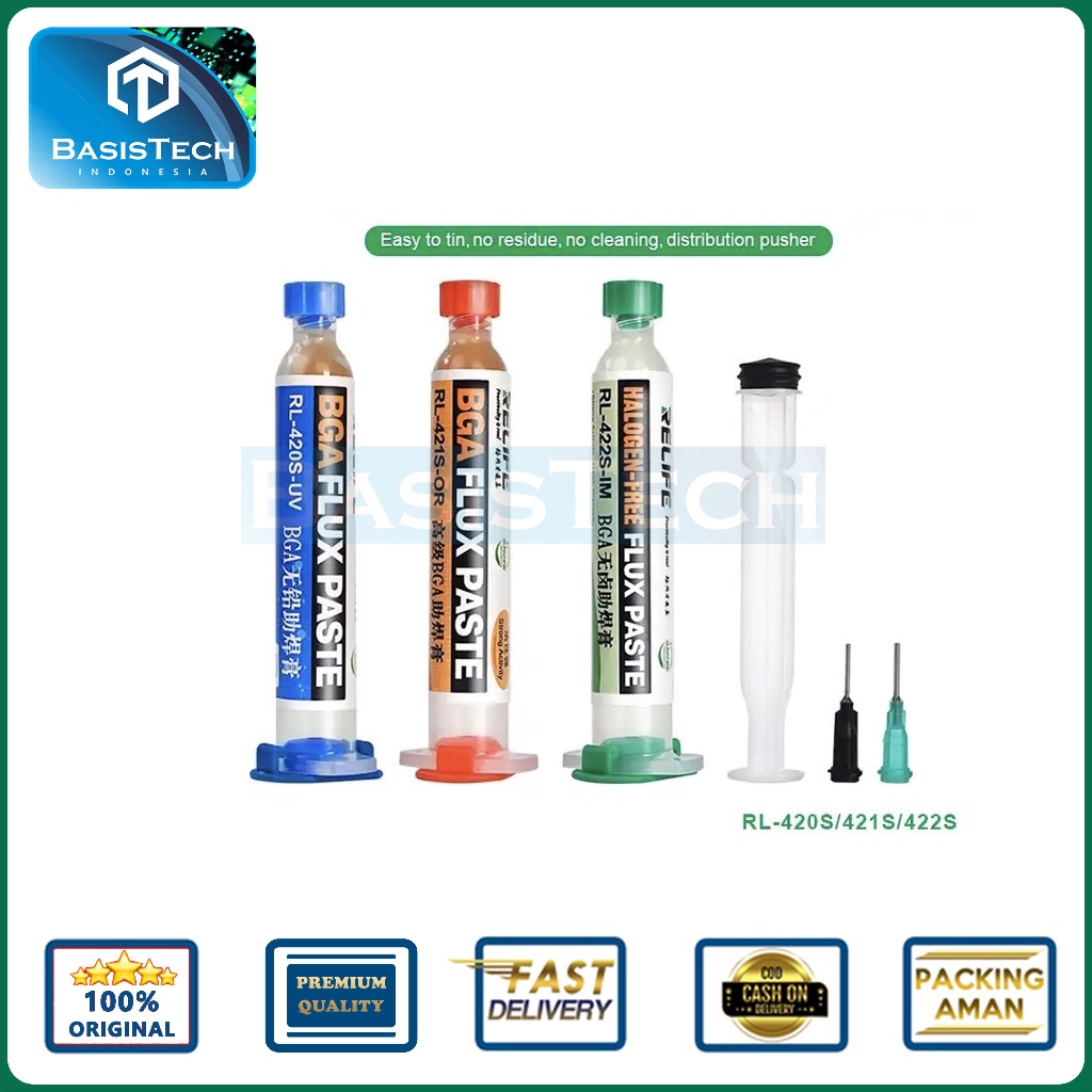 FLUX PASTA PASTE SOLDER BGA LEAD ฟรีรัศมีฟรี RELIFE RL-420S RL-421S RL-422S เดิม