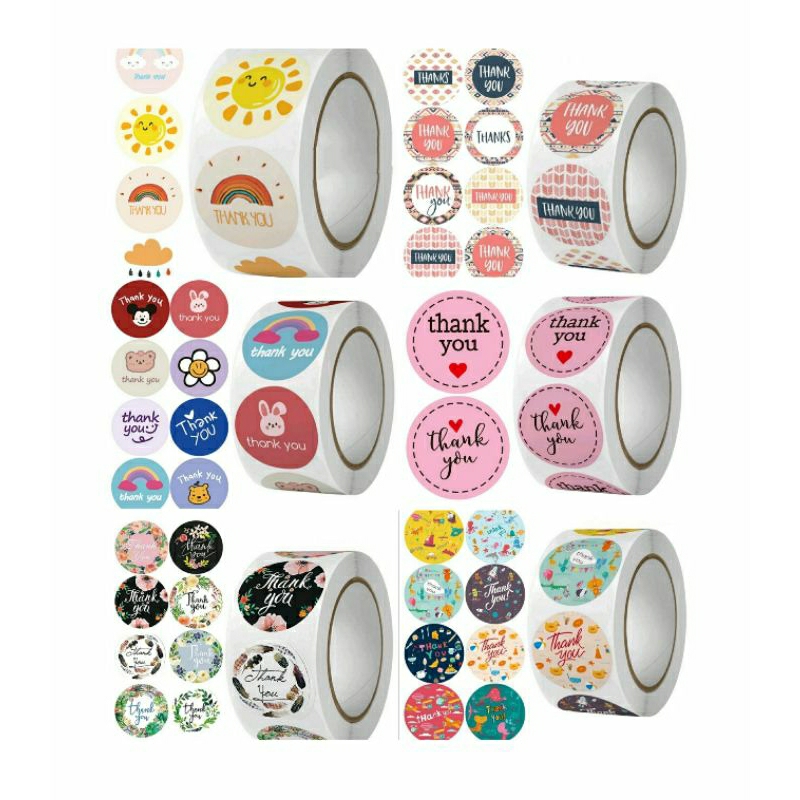 (ใหม่) SANRIO THANK YOU STICKERS ของขวัญวันเกิดม้วนเนื้อหา 500 ชิ้น