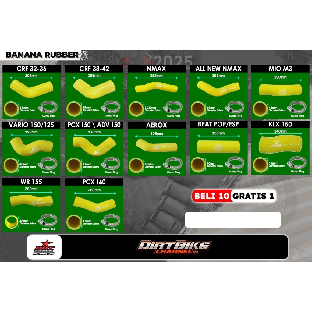 BANANA ยางกรอง BRT KLX CRF WR NMAX MIO VARIO PCX BEAT AEROX XMAX