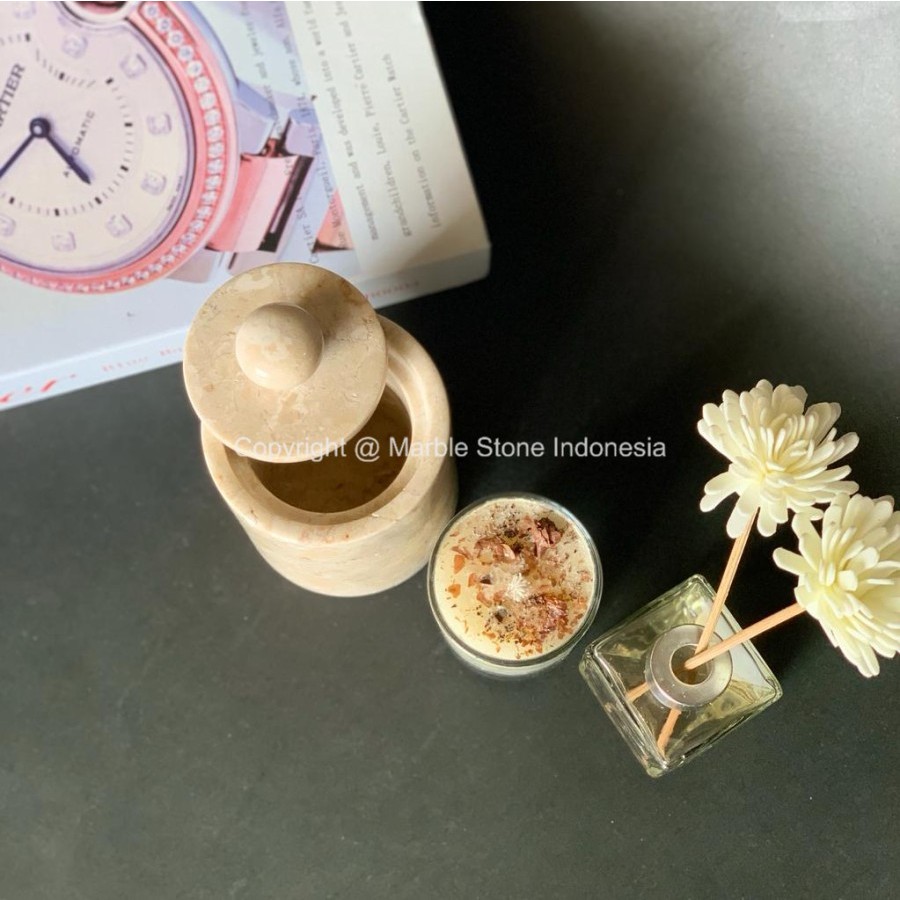 ที่วางผ้าฝ้ายลายหินอ่อน | ที่วางสําลีก้านหินอ่อน ถ้วยหินอ่อน ราคา ถูกที่สุด ดีลบีเคเค แกลเลอรีภาพที่ 7