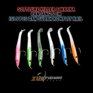 Lure softlure 5 cm komplit dengan kail isi 5 biji killer bukan cetul tornado