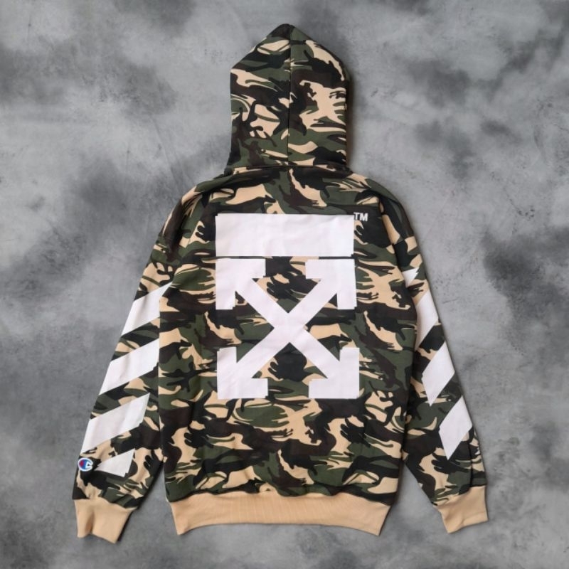 เสื้อกันหนาว HOODIE OFF WHITE CAMO/Jacket HOODIE OFF WHITE UNISEX Jacket LORENG