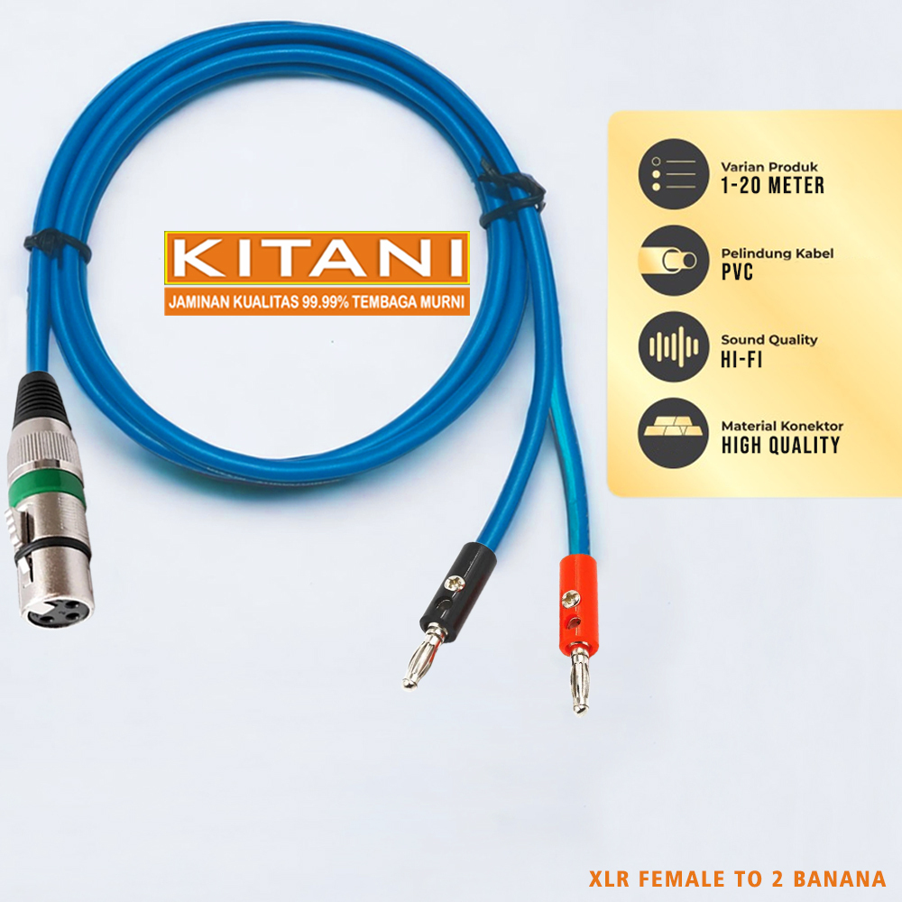 สายสัญญาณเสียง XLR Female เป็น 2 Jack Banana - KITANI