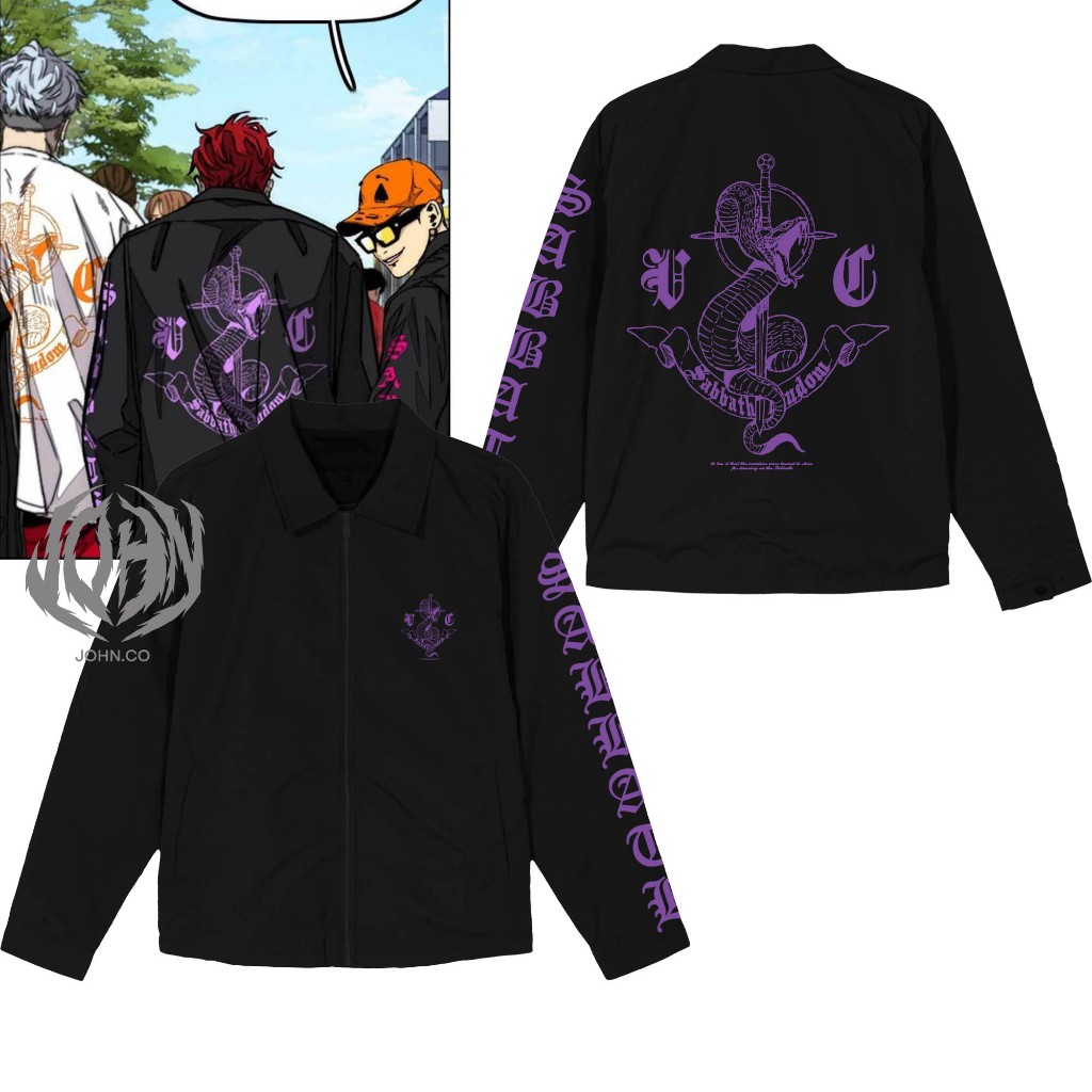 Sabbath Vinny Purple Zipper Coach Jacket / Komic Windbreaker Vinny Manhwa