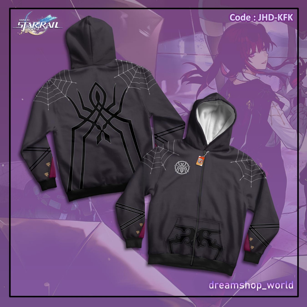 Honkai Star Rail Kafka Anime Game Zipper Hoodie Jacket
