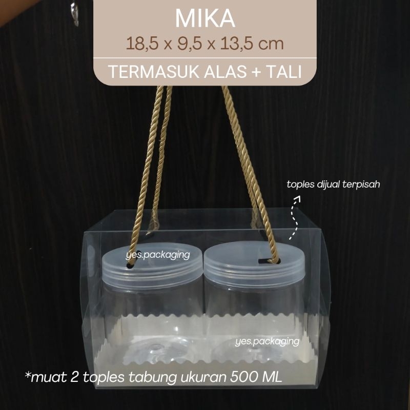[18.5X9.5X13.5 ซม.] Mika Tali กล่องบรรจุภัณฑ์ กระปุกใส่คุกกี้ ขนมหวาน เค้ก ฟองน้ําม้วน Mica Tali สีใส