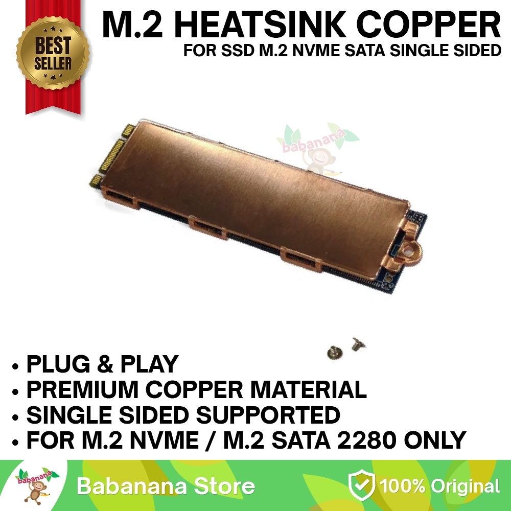 HEATSINK SSD M.2 NVME M.2 SATA 2280 เดี่ยวด้านข้าง COPPER COOLING NGFF M2