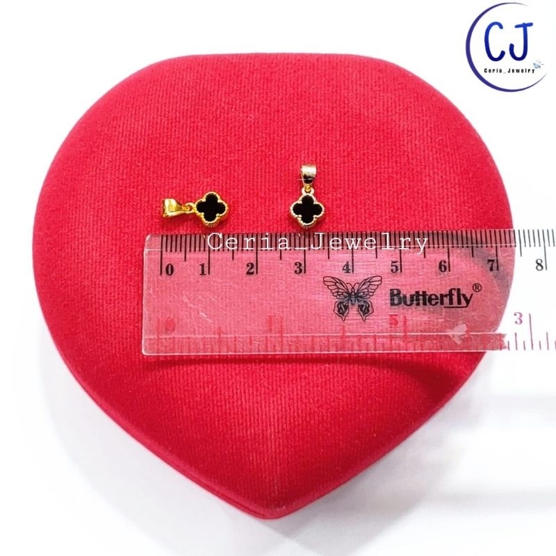 จี้ดอกไม้โคลเวอร์สีดําเงินแท้925ชุบเงินทองคําขาวพรีเมี่ยมสีดําโคลเวอร์ดอกไม้รุ่น-เครื่องประดับผู้หญิง-จี้ป้องกันสนิม - รูปที่ 3