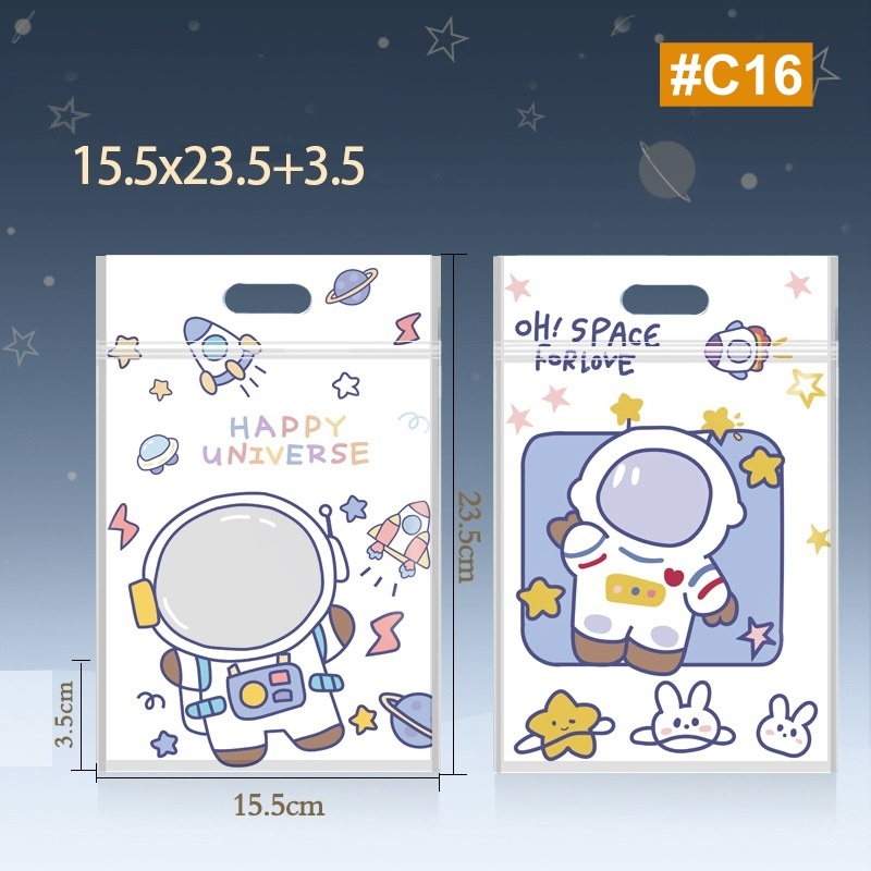 AiGooTan - ASTRONOT Plastic POUCH - Ziplock Plastic Character Clip Packaging POUCH Cute Cat Candy Bo