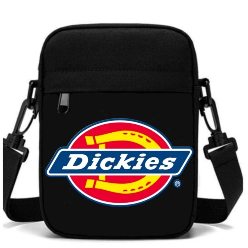 Hitam Dickies Distro กระเป๋าสะพายไหล่ ผ้าแคนวาส 100% ขนาดมินิ ลายโลโก้ Dickies สีดํา