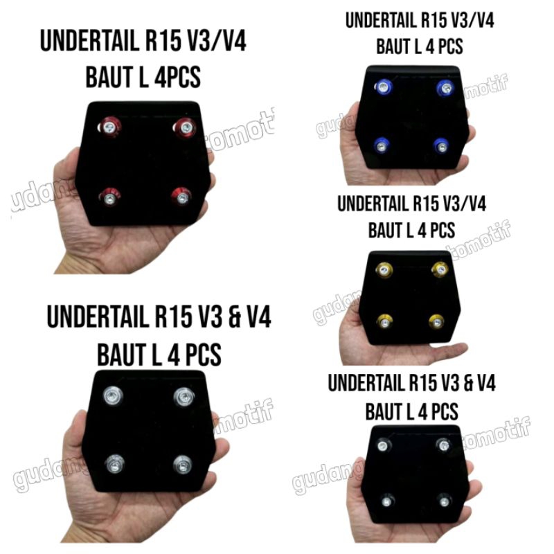 R15 V3 V4 PLUS L-BOLT ฝาครอบใต้ CNC แบบเต็ม 4 ชิ้น
