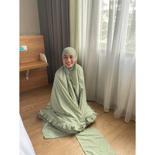 Mukena Mini Travel Free Pouch & Sajadah / Parasut Premium Korea / Raw Hijab