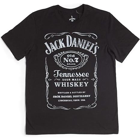 ป้ายดําของ Jack Daniel Old No. 7 เสื้อยืดแบรนด์ – ผลิตจากขนาดเล็ก - 4X-Large – สินค้าอย่างเป็นทางการ