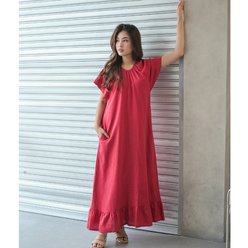 Asiro Eiko ชุดเดรสผ้าลินินสําหรับผู้หญิง
