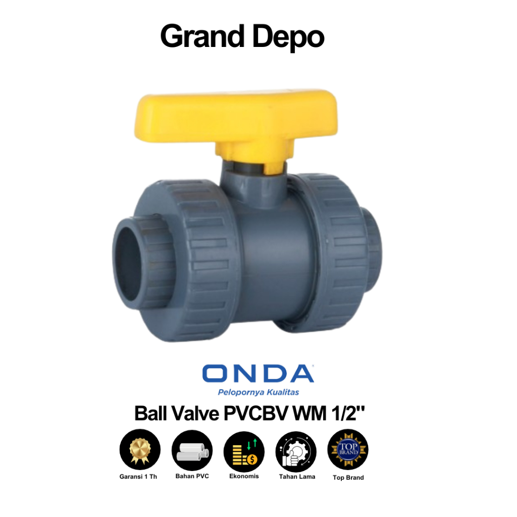 Onda Ball Valve PVCBV WM 1/2 Onda Water Faucet Stop