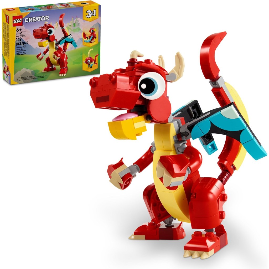Lego Creator 31145 Red Dragon 3 in 1 อิฐ Original Lego ของเล่นเด็ก Original Lego Collection