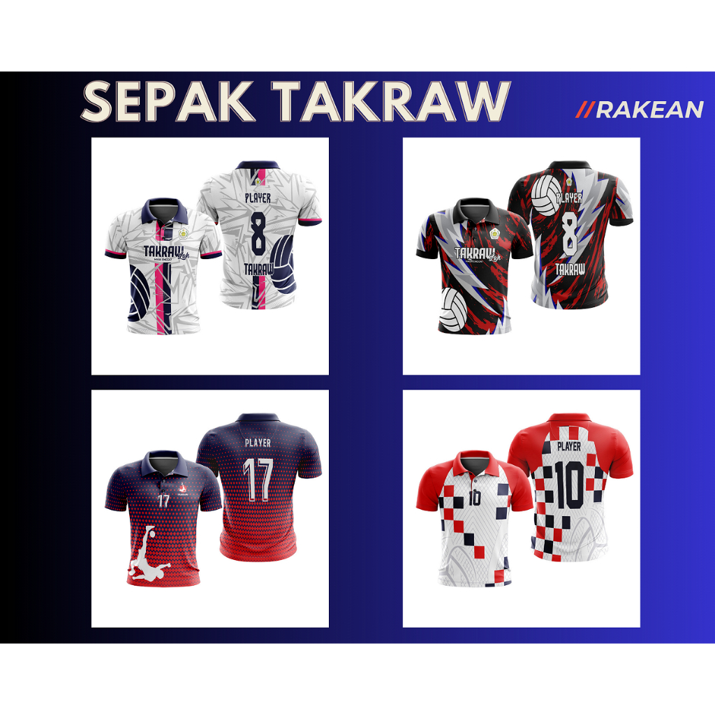 เสื้อยืด Jersey Polo & V คอกีฬาฟุตบอลตะกร้อ 2024 Art 01,02,03,04 การพิมพ์เต็มรูปแบบที่กําหนดเอง