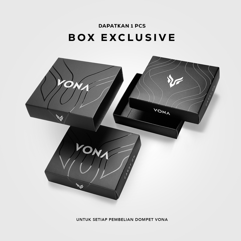 OFFICIAL VONA Major Wallet - กระเป๋าสตางค์ผู้ชาย 2 พับทําจากหนัง PU สังเคราะห์ระดับพรีเมียม - กล่องพ