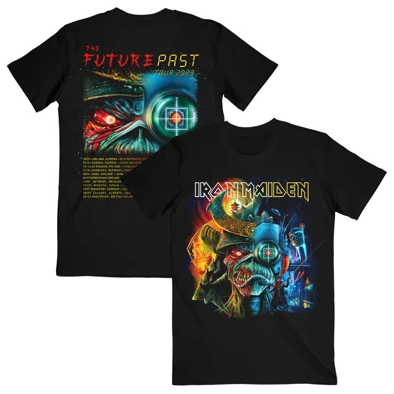 เสื ้ อยืด Iron Maiden The Future Past Tour 2023 Premium T-Shirt Band Iron Maiden | เสื ้ อยืด Rock Band เสื ้ อยืดโลหะ
