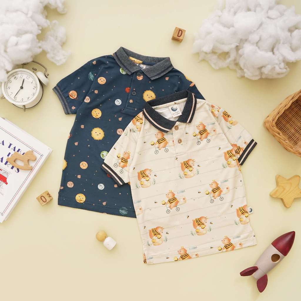 TENCELTM️ เสื้อโปโลเด็กผู้ใหญ่ Douillet Collar Shirt โดย Doux Dolce