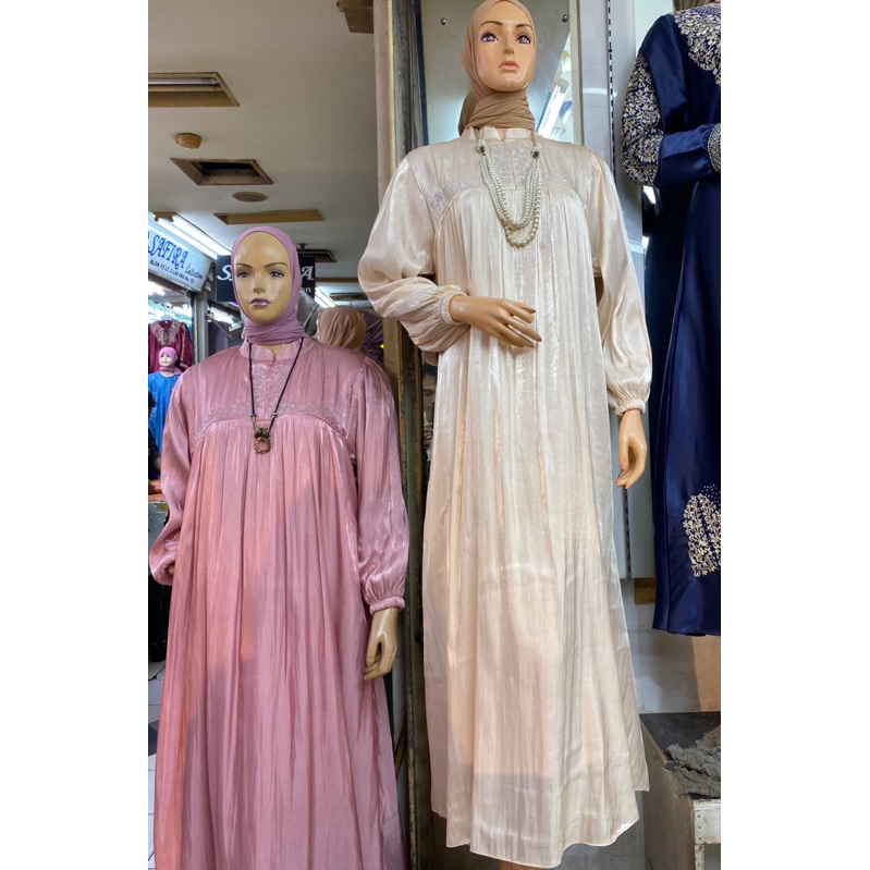 AMENNA DRESS/Gamis Shimmer Silk premium กดเลื่อมเต็ม หรูหราเรียบง่าย
