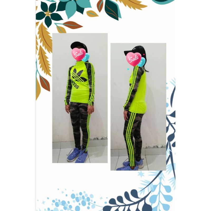 ชุดกีฬา HIJAU Army Green Ad*das (ซื้อ 1 แถม 1)