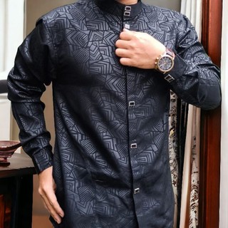 Baju Muslim Pria Kemeja koko Sultan Embos Ethnic Lengan Panjang