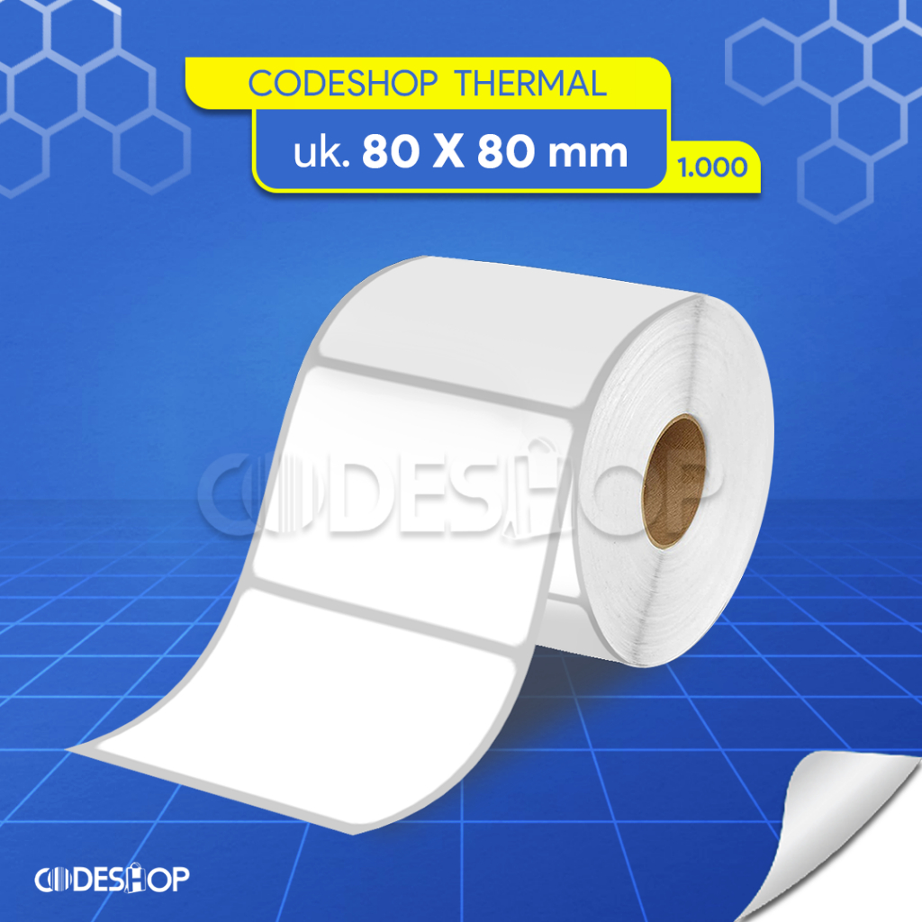 เครื่องเขียน Sticker Paper Barcode Label Stationery 80mm x 80 mm
