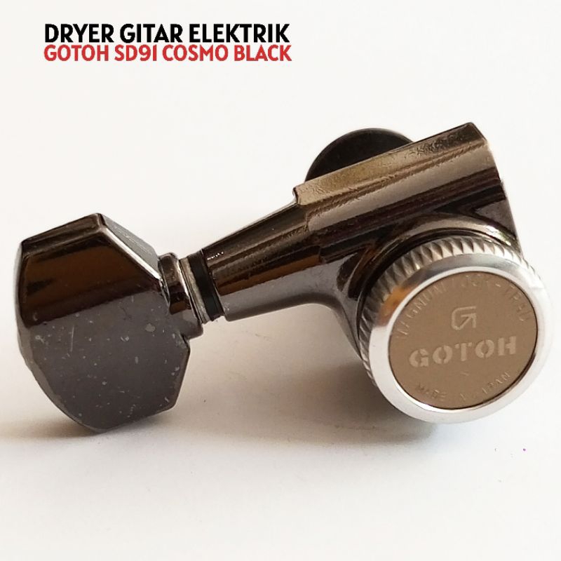 เครื่องเป่าปรับแต่งหมุดกีตาร์ไฟฟ้า Original Gotoh SD91 ล็อคจูนเนอร์ Cosmo Black Unit