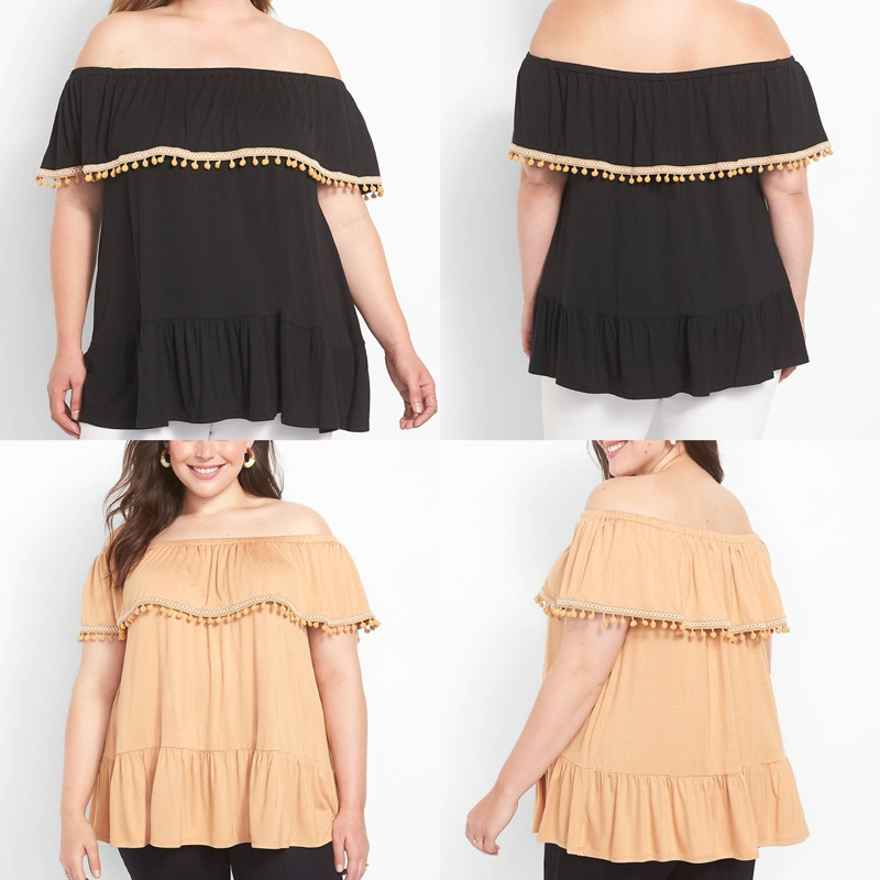 ผู้หญิง SLEEVELESS RUFFLE BLOUSE NORMAL-BIG SIZE LD 100-168cmLNE BRYN B6