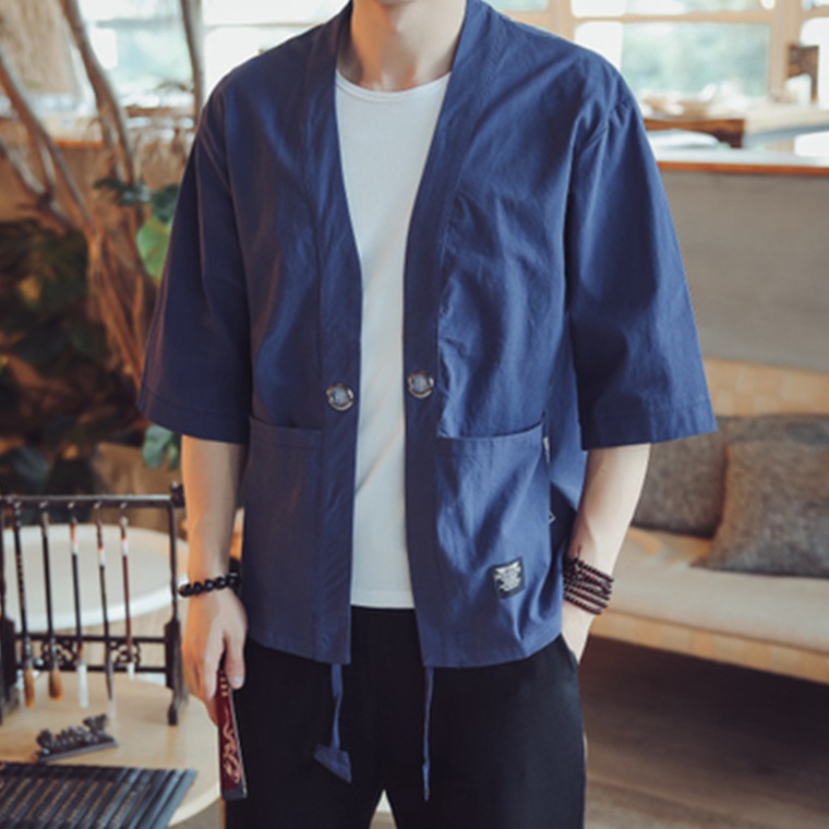 ART Q23E KUKABILAL OUTER OUTWEAR KIMONO CARDIGAN CARDIGAN BLAJER BLAZER HAORI ญี่ปุ่นเกาหลีผู้ชายผู้