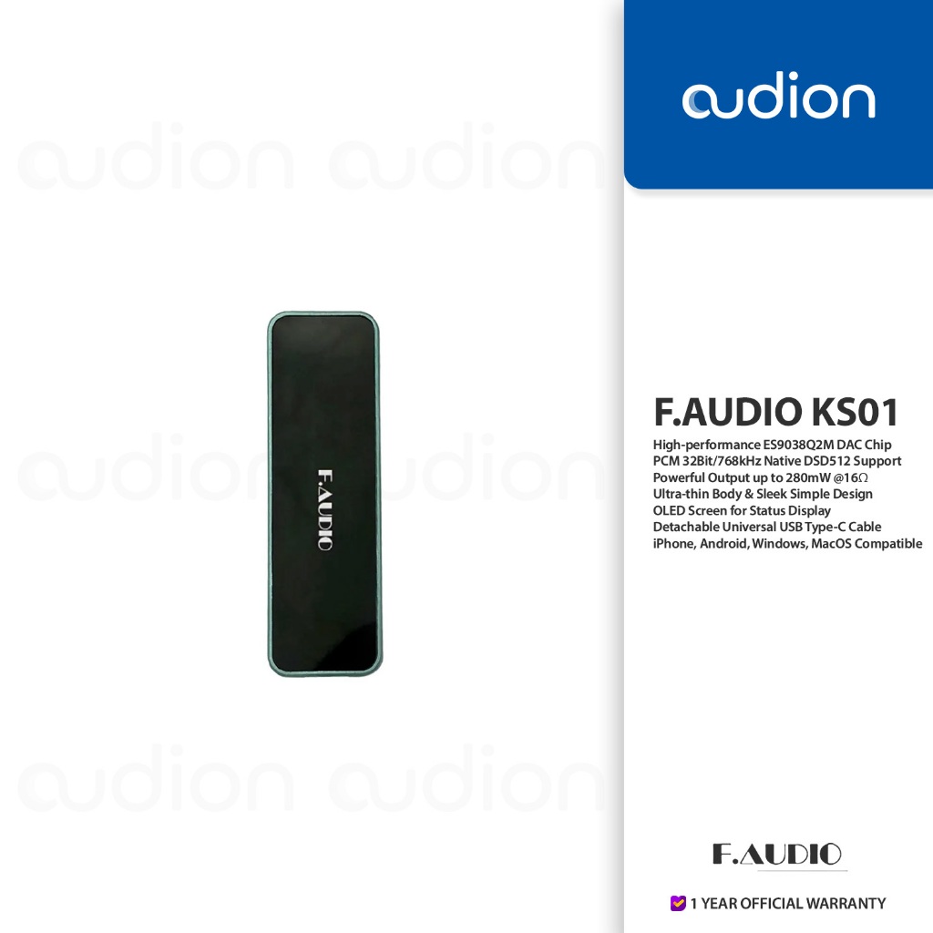 F.audio/f AUDIO/FAUDIO KS01 ES9038Q2M แอมป์ USB Type-C iOS DAC/AMP ขนาด 3.5 มม.