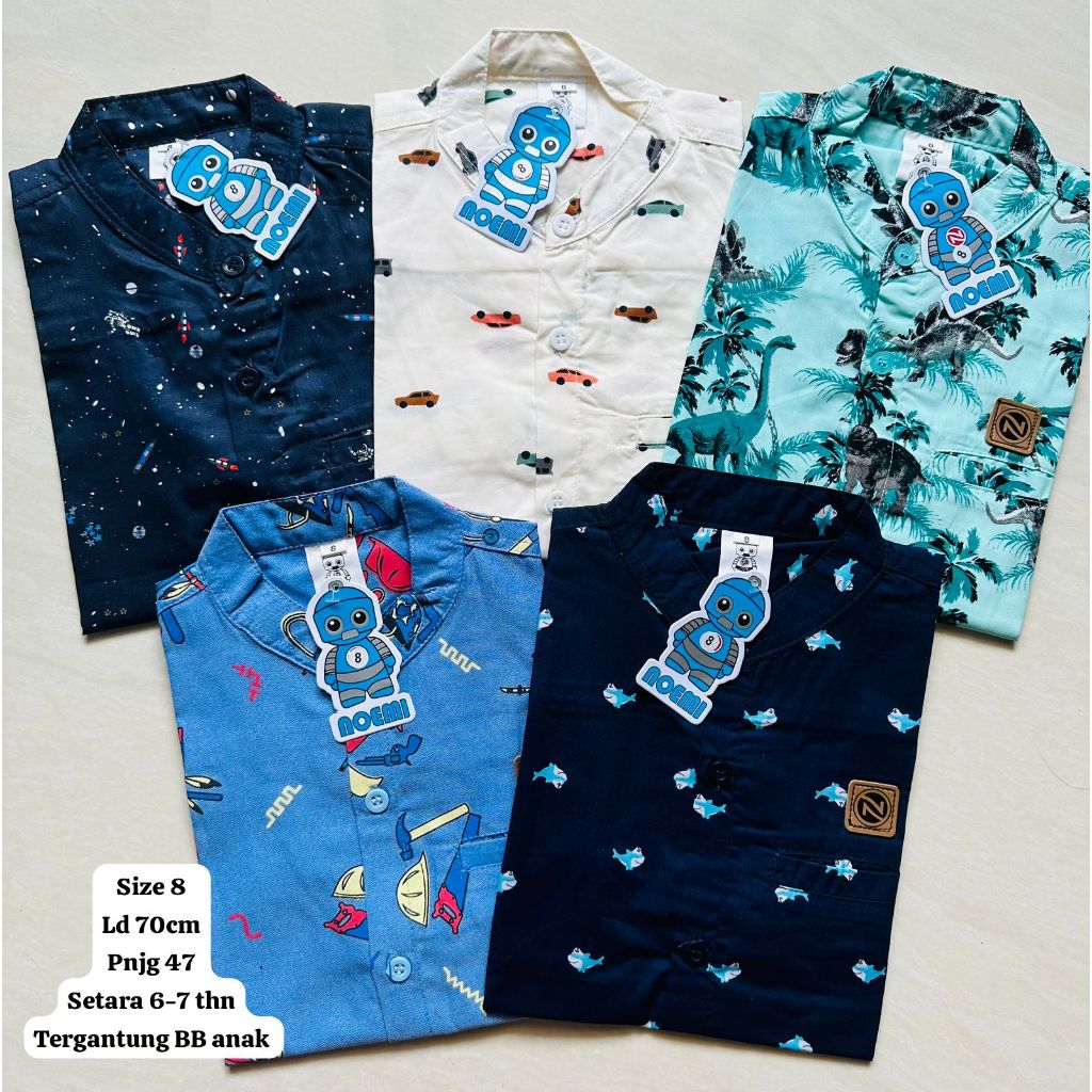 KEMEJA KATUN 5.5 : [SABIAN STORE OFFICIAL] NOEMI CHILDRENS SHIRT/BOYS TOPS/CHILDRENS COTTON SHIRT