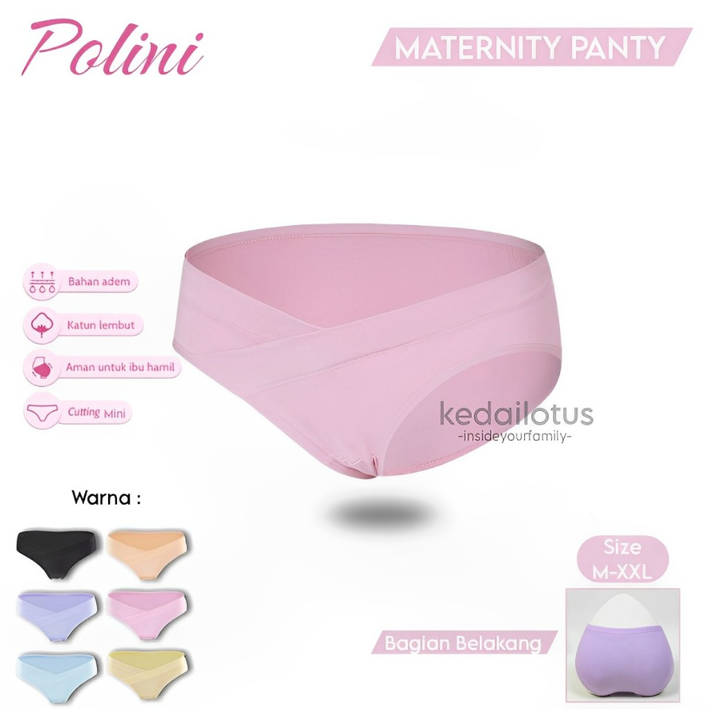 Kl1 - กางเกงชั ้ นในคนท ้ อง Polini Jumbo Elastic Seamless Low Waist Maternity Panty CD 3905