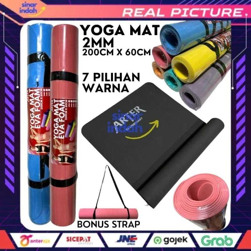 เสื่อโยคะ เสื่อโยคะ EVA 2 มม. พรมออกกําลังกาย BONUS YOGA STRAP