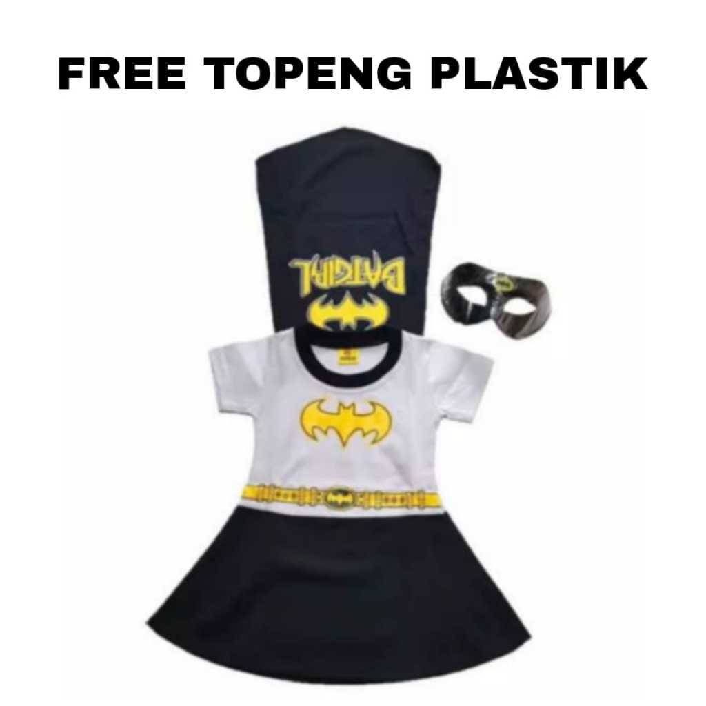 BATMAN BATGIRL CHILDRENS DRESS COSTUME ฟรีหน้ากาก