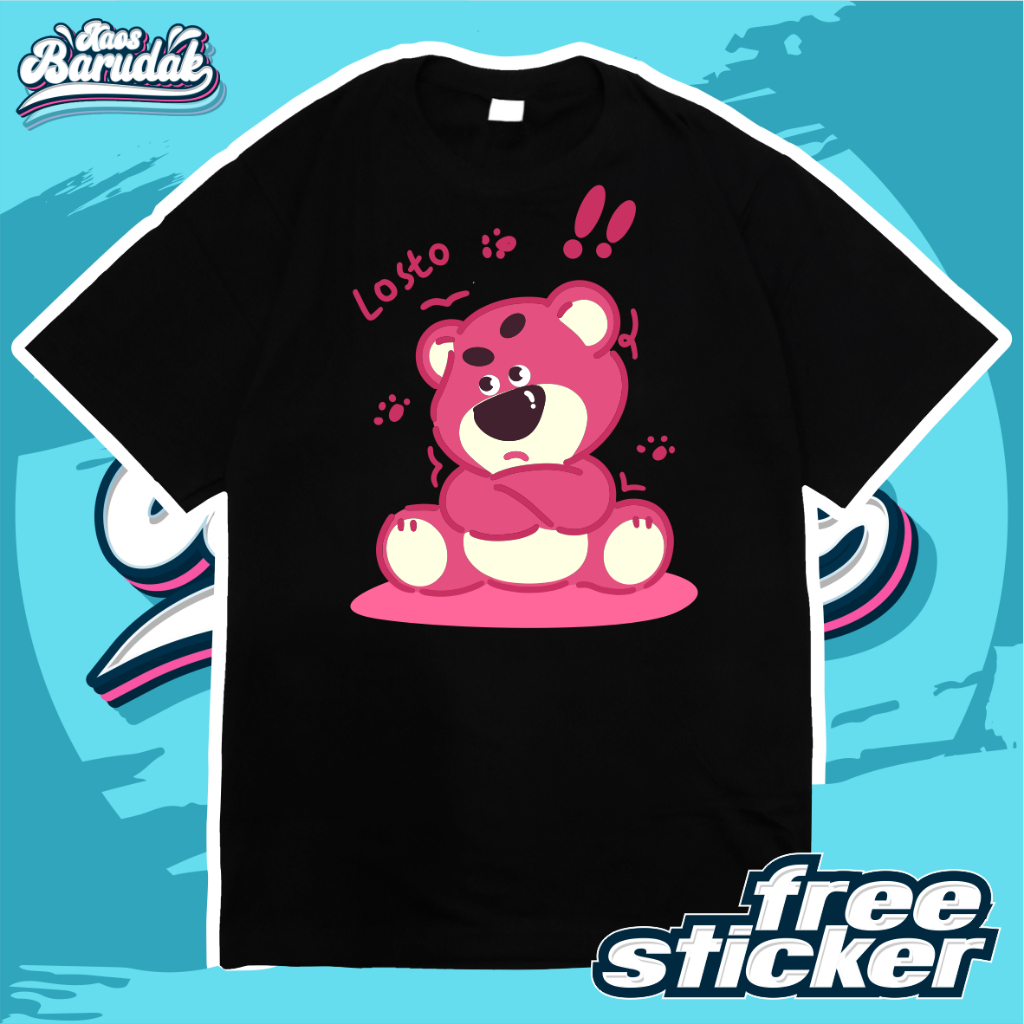 Lotso TOY STORY PINK BEAR CHILDREN& 39;S เสื้อยืดสําหรับผู้ชายและผู้หญิง