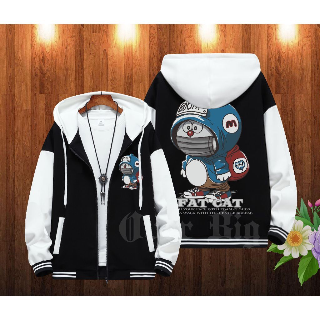 Varsity Baseball Jacket Over size (S - 6XL) Doraemon Japanese Varsity Jacket Baseball Zipper Bomber 